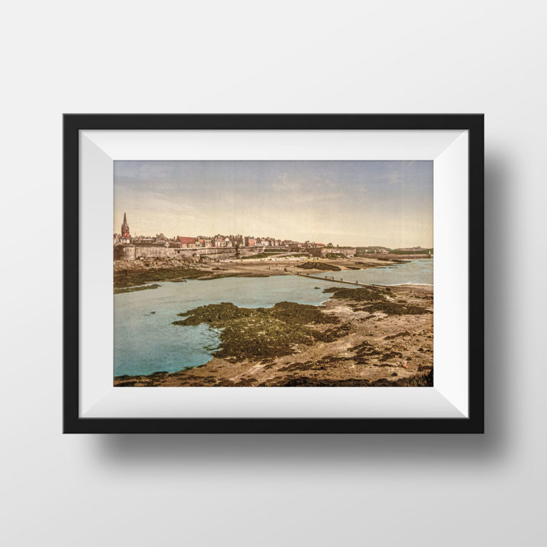 Photo Bretagne Saint-Malo - Impression Image Ancienne Poster Affiche Les Remparts Photographie Souvenir Décoration Murale