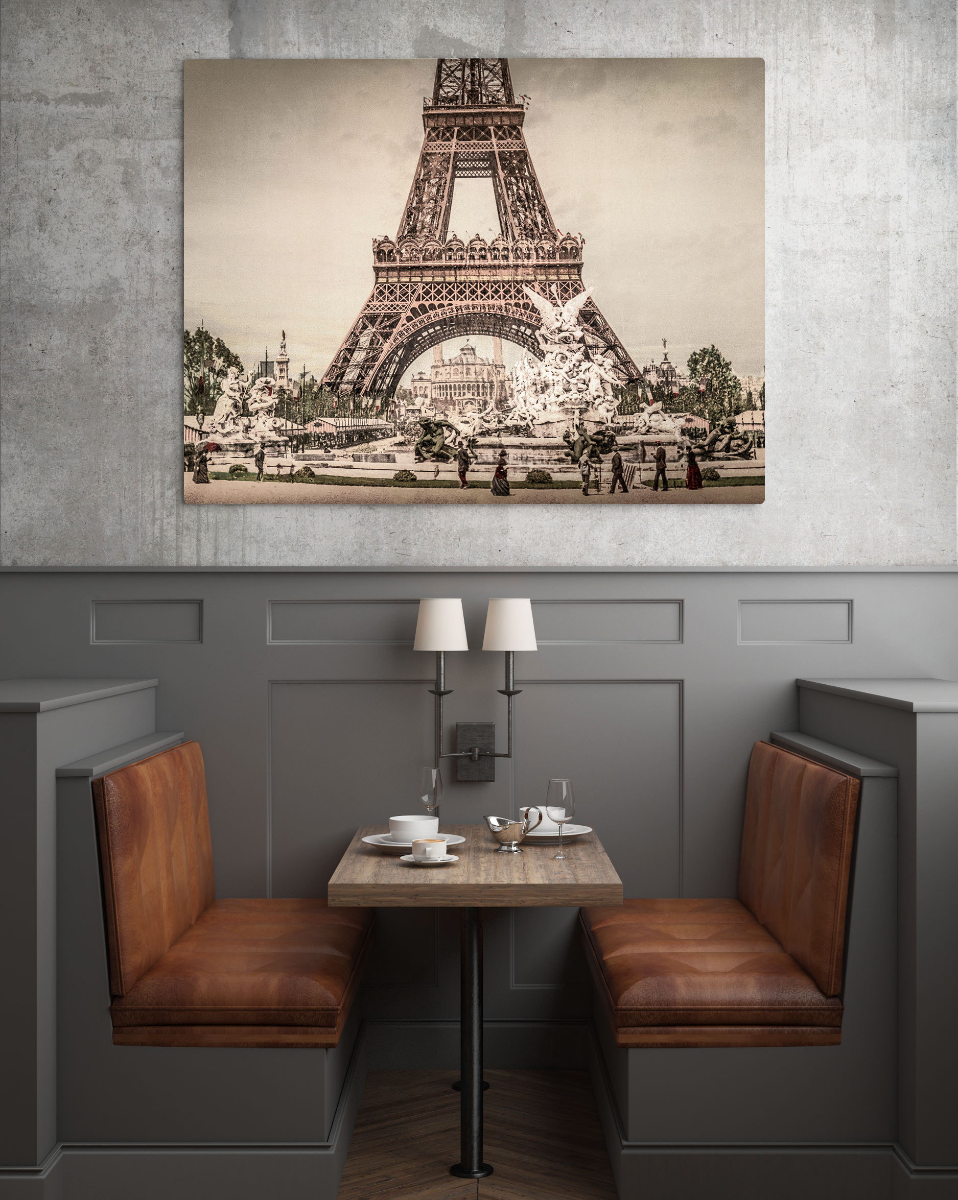 Photo Ancienne Tour Eiffel Exposition Universelle