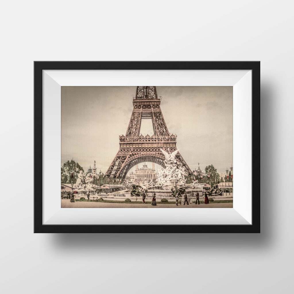 Photo Ancienne Tour Eiffel Exposition Universelle