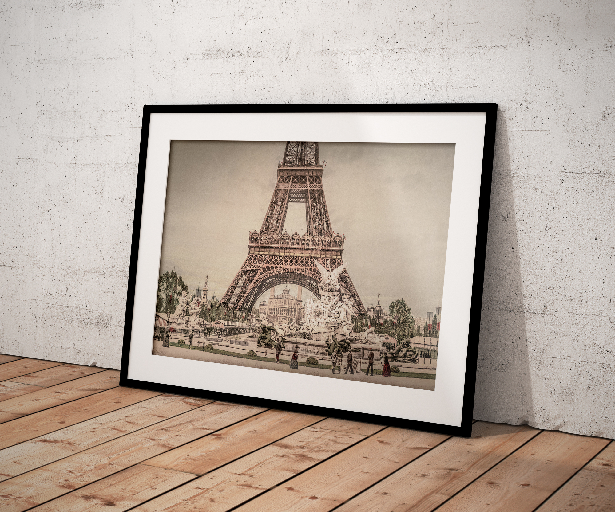 Photo Ancienne Tour Eiffel Exposition Universelle