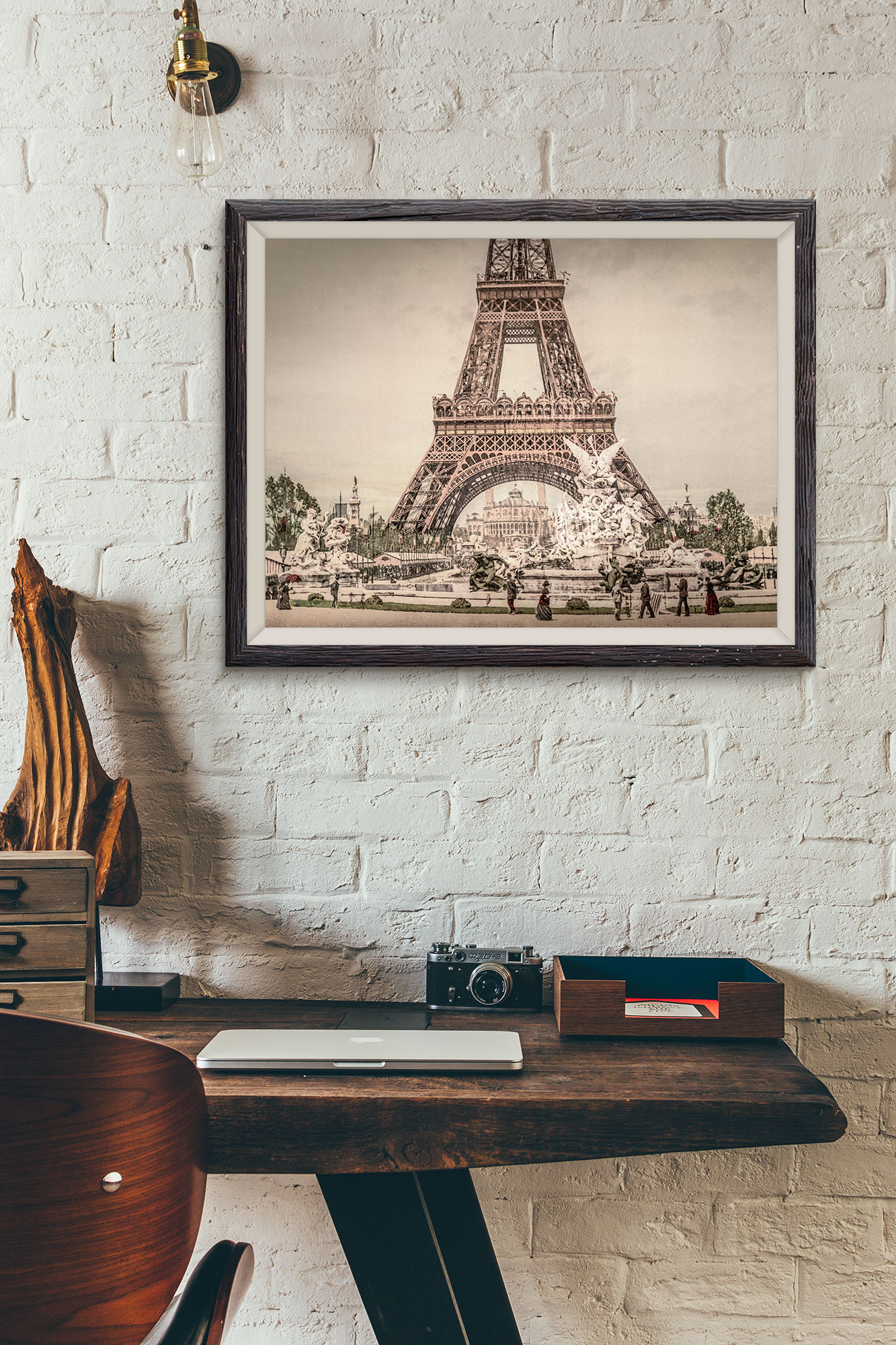 Photo Ancienne Tour Eiffel Exposition Universelle