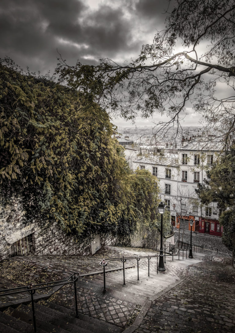 Photo Paris Montmartre Escaliers Rue Du Calvaire