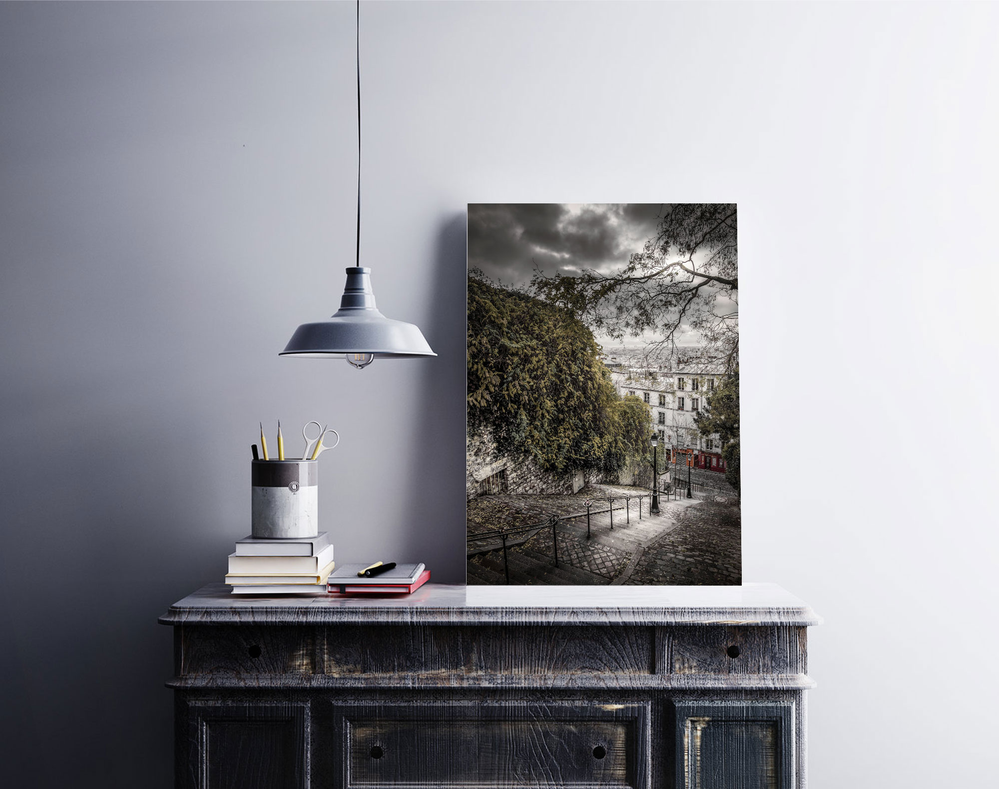 Photo Paris Montmartre Escaliers Rue Du Calvaire
