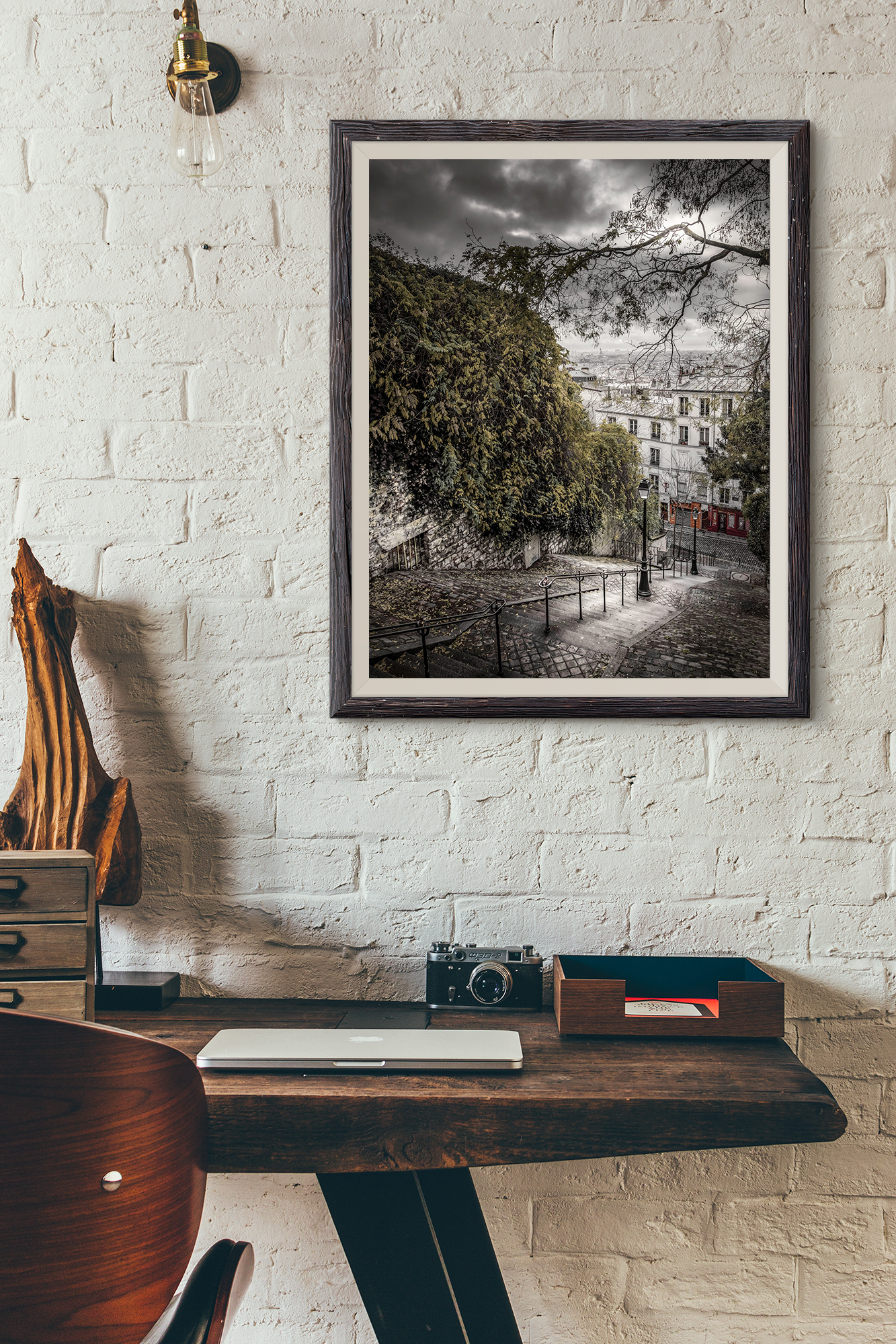 Photo Paris Montmartre Escaliers Rue Du Calvaire