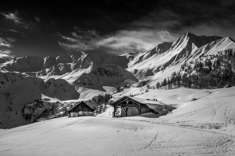 Tirage Photo Noir et Blanc Montagnes Alpes