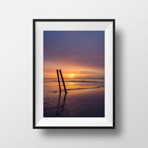 Bretagne Plage Paysage Digue Bois Troncs Kerambigorn Lever de soleil