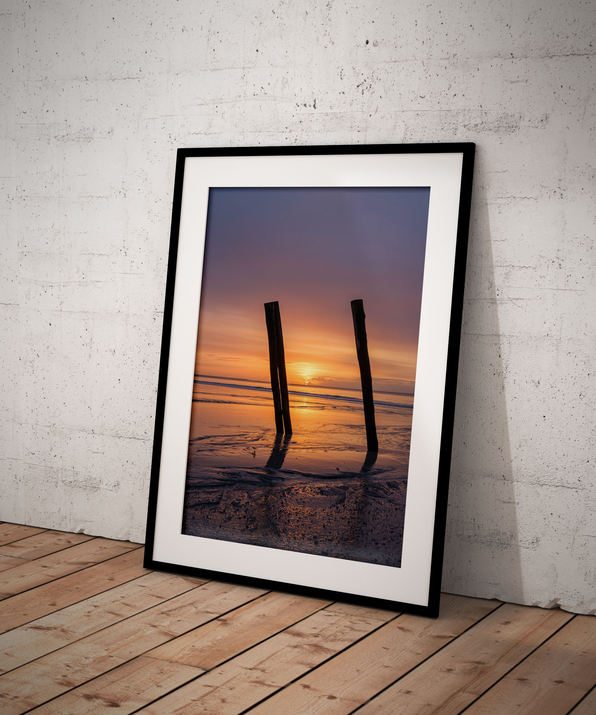 Tirage Photo Plage Paysage Bretagne - Digue Bois Kerambigorn Lever de soleil