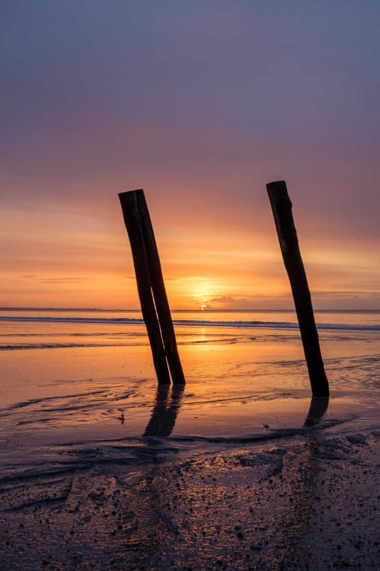Tirage Photo Plage Paysage Bretagne - Digue Bois Kerambigorn Lever de soleil