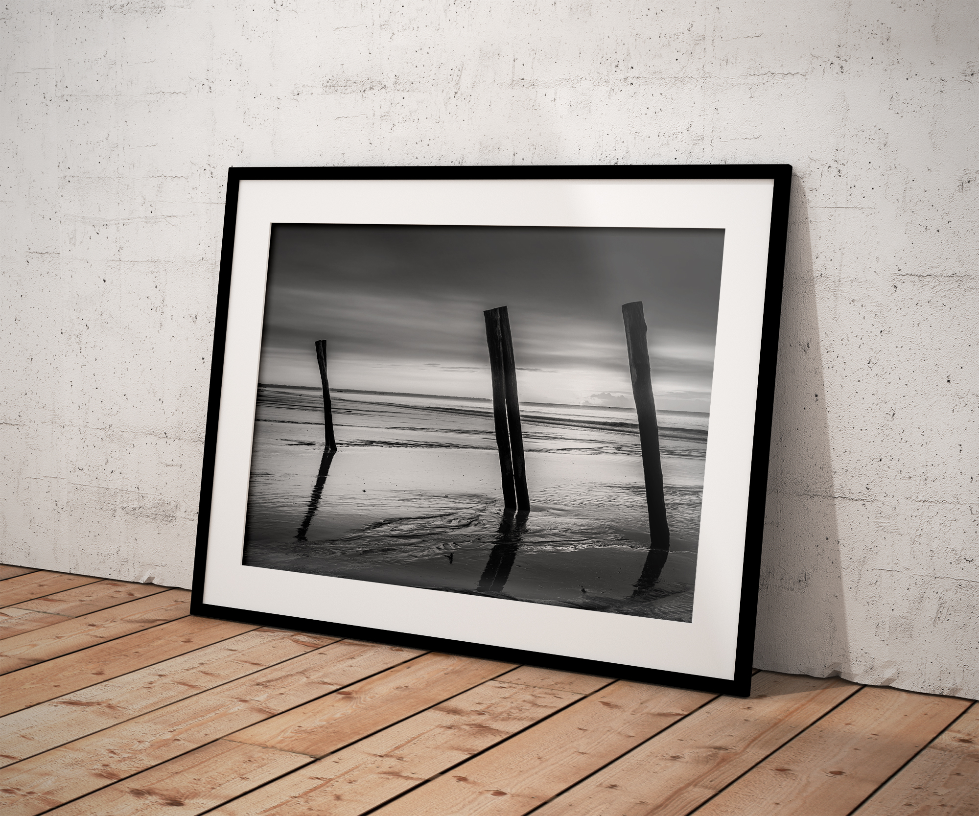 Bretagne Bord de Mer Plage Troncs digue