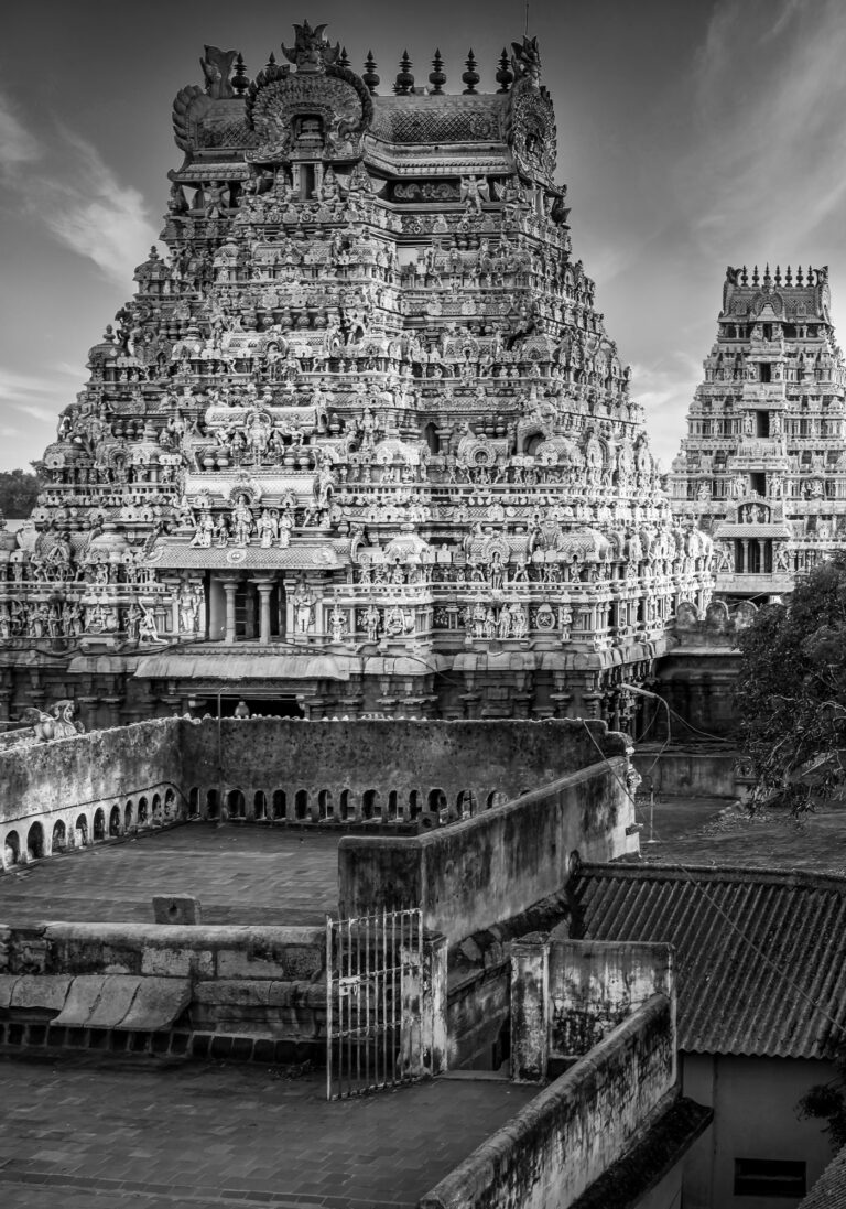 Photo Noir et blanc Inde Srirangam Gopuram Photo Noir et blanc Inde Srirangam Gopuram