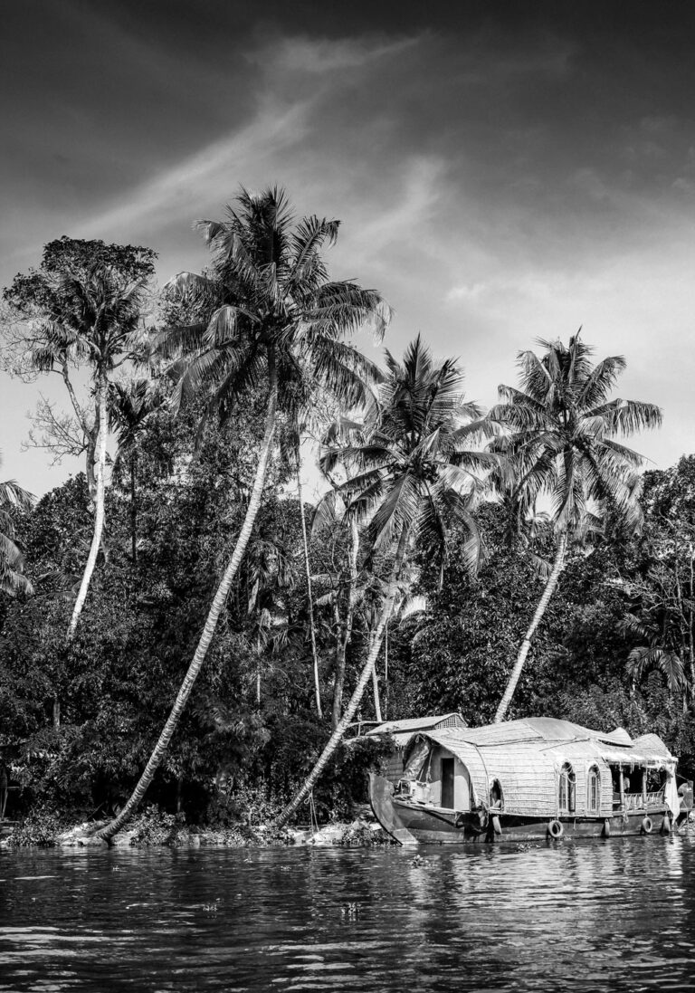 Photo Kerala Backwaters Noir et Blanc