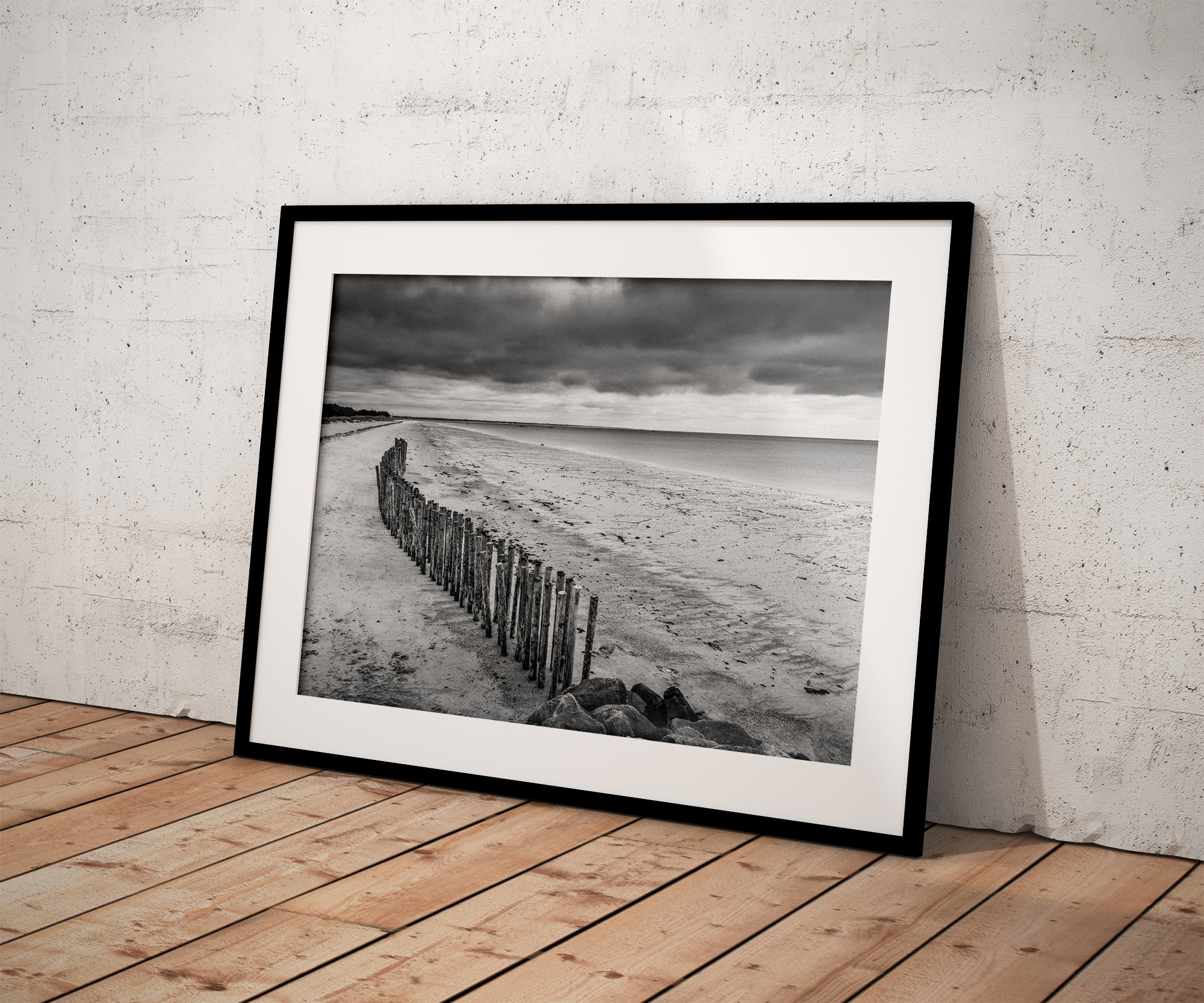 Bretagne Plage Digue Bois Photo