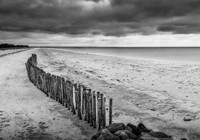 Bretagne Plage Digue Bois Photo