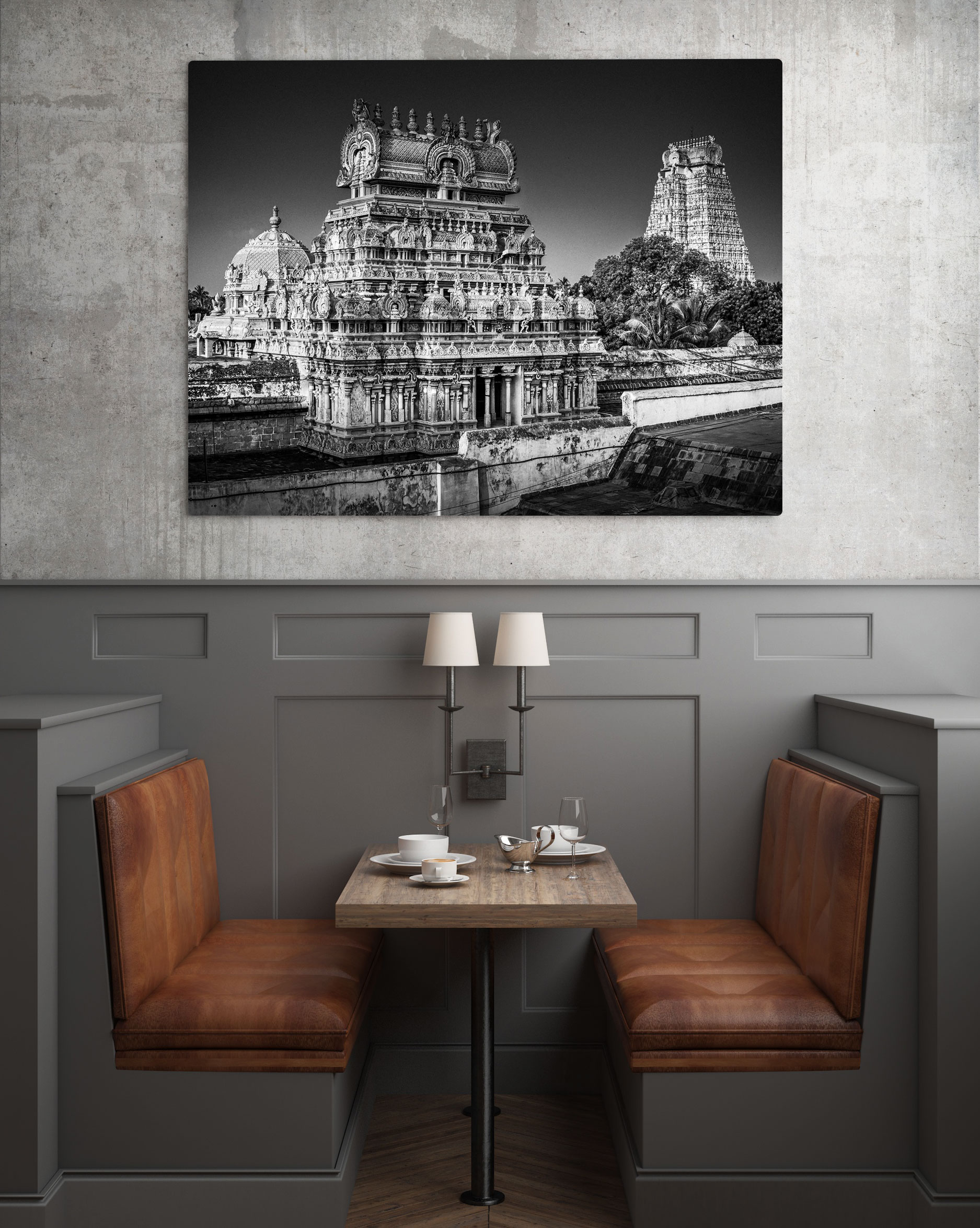 Photo Noir et blanc Inde Gopuram Srirangam