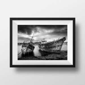 Photo Bretagne Cimetière bateaux - Crozon Camaret Image Noir et Blanc