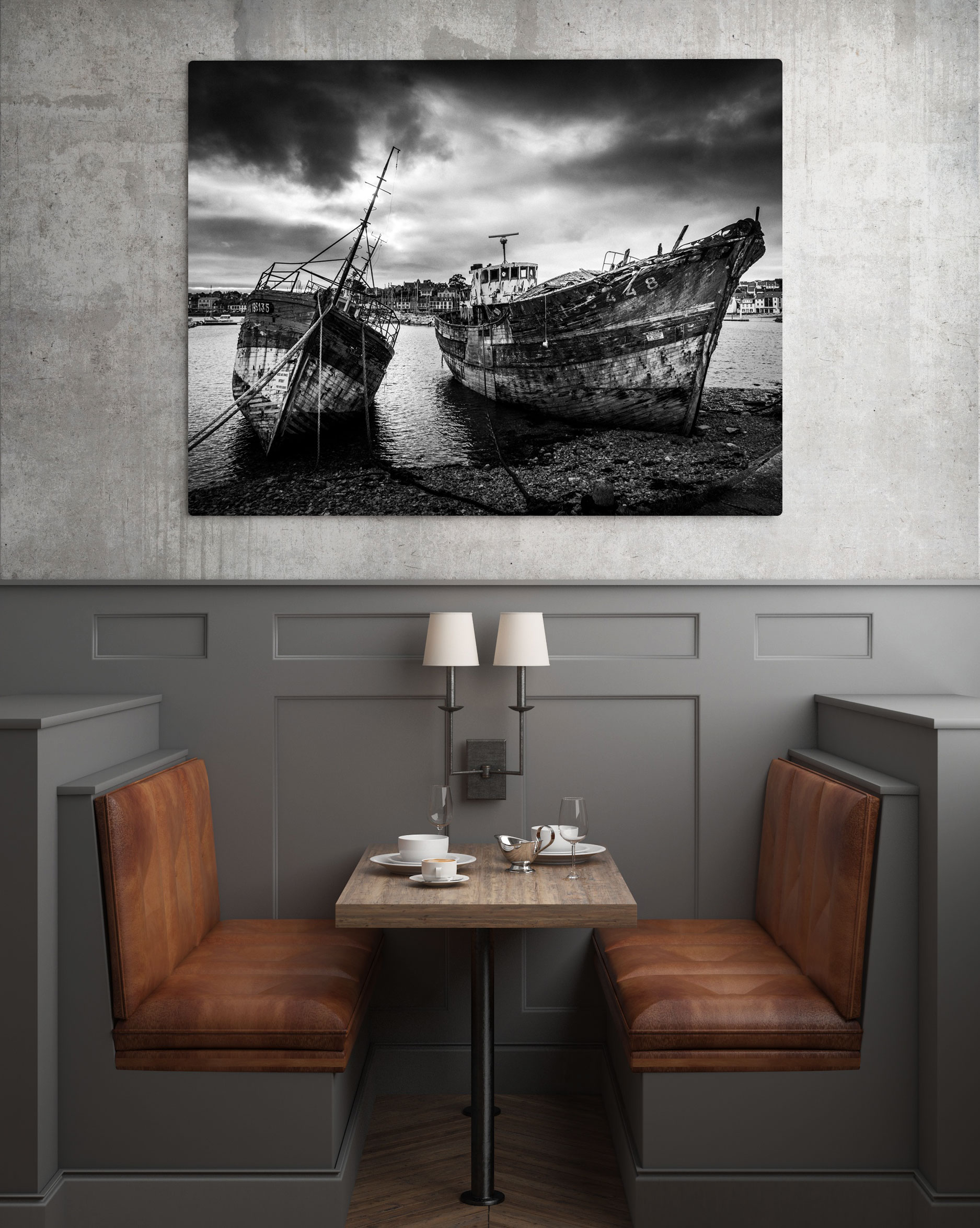 Photo Bretagne Cimetière bateaux - Crozon Camaret Image Noir et Blanc