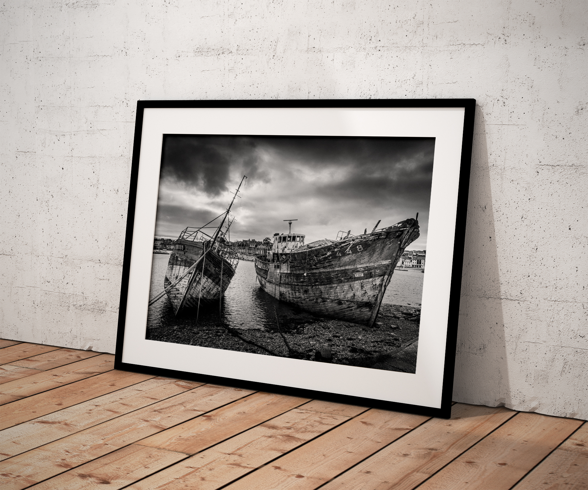 Photo Bretagne Cimetière bateaux - Crozon Camaret Image Noir et Blanc