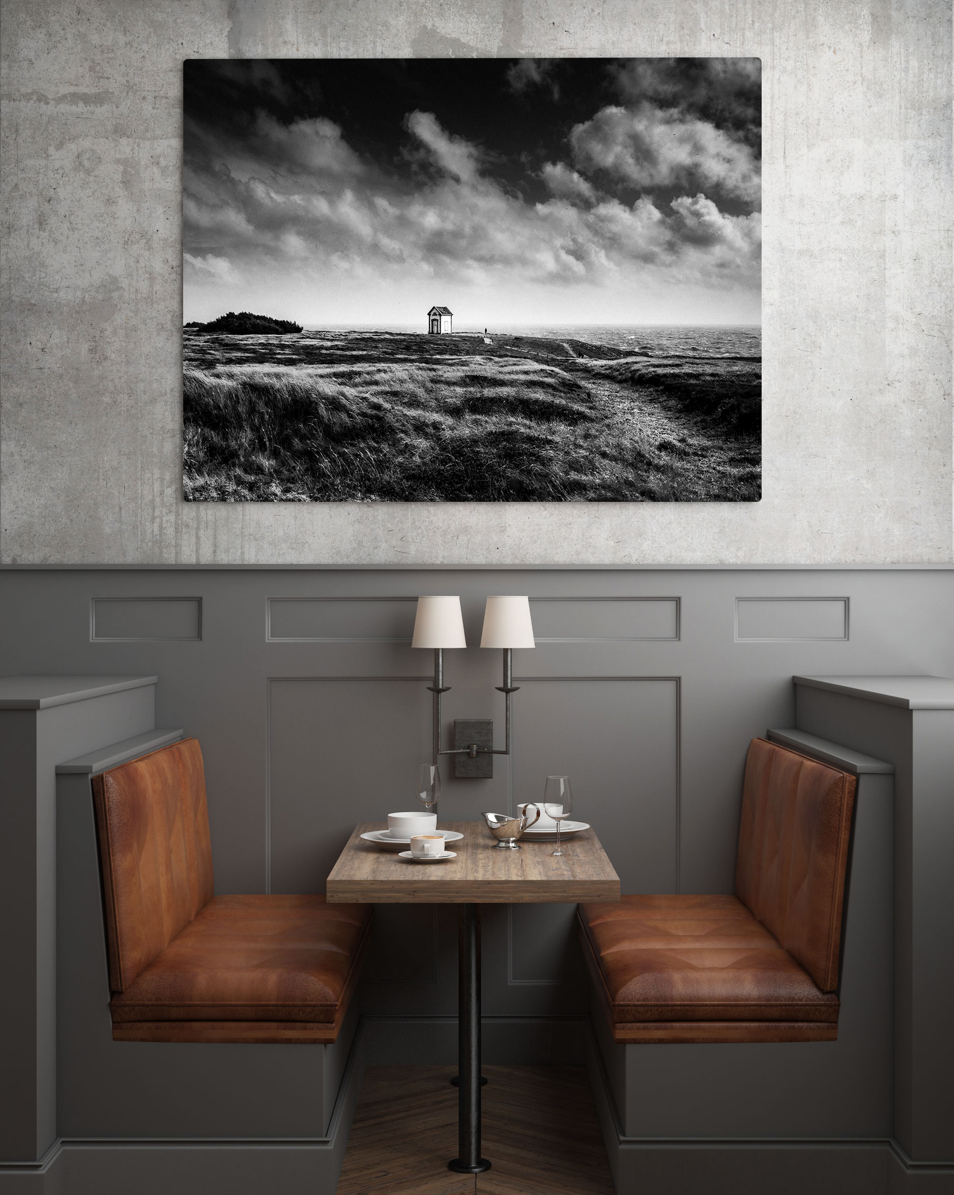 Photo Noir et Blanc Belle Ile en Mer Bretagne - Port Coton Océan Bord de Mer Image Photographie Paysage Affiche Poster Décoration