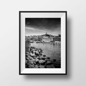 Marseille Noir et Blanc – Notre Dame de la Garde et Le Vieux Port