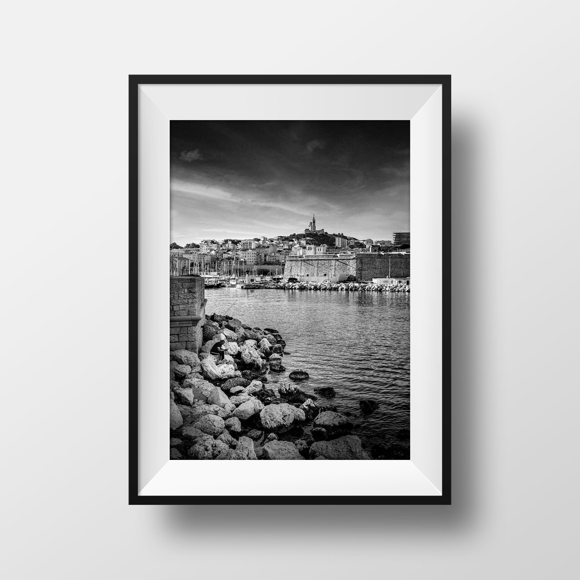Marseille Noir et Blanc – Notre Dame de la Garde et Le Vieux Port