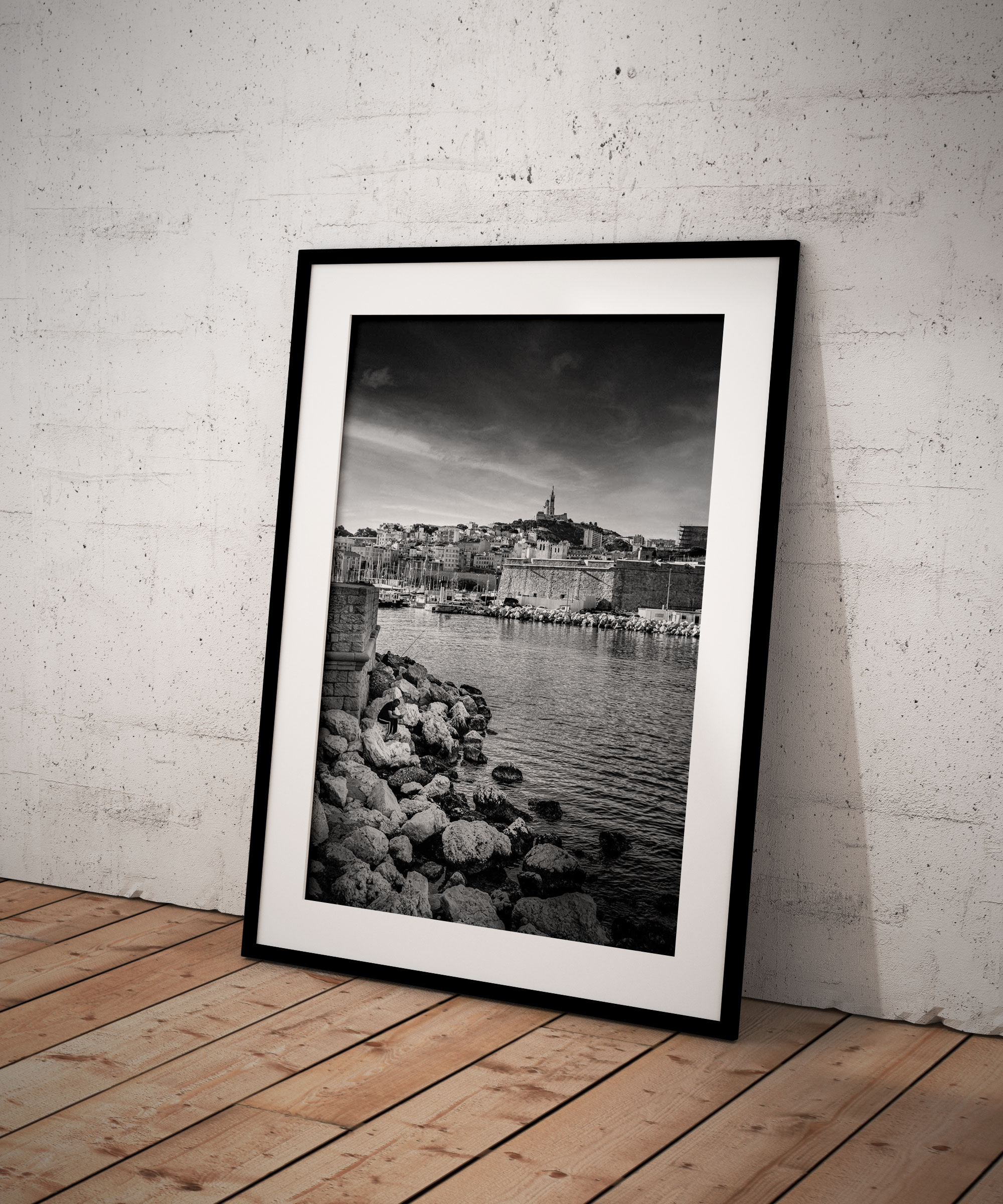 Marseille Noir et Blanc – Notre Dame de la Garde et Le Vieux Port