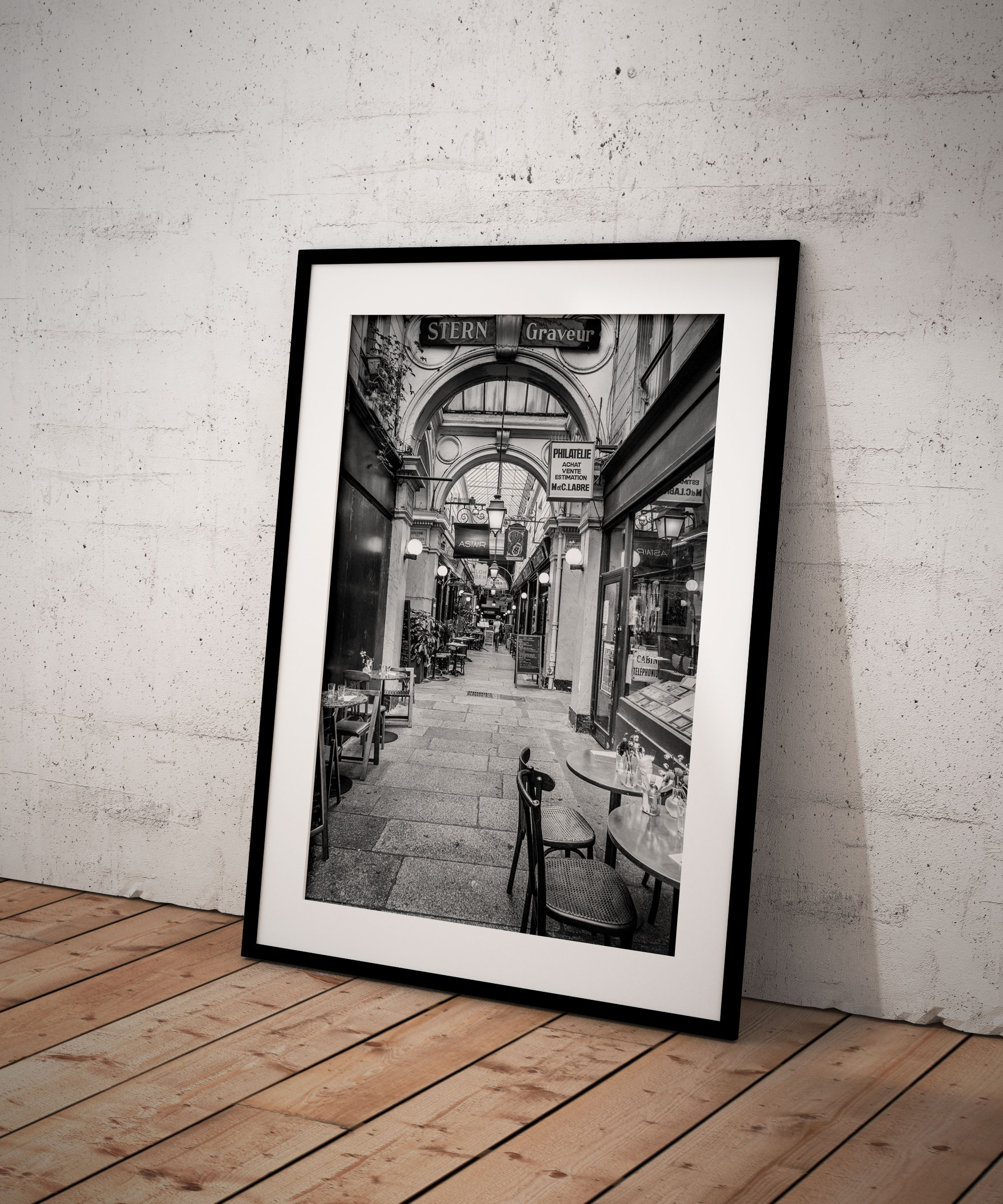 Paris Passage des Panoramas Noir et Blanc