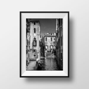 Photo Noir et Blanc Venise Gondoles Gondoliers
