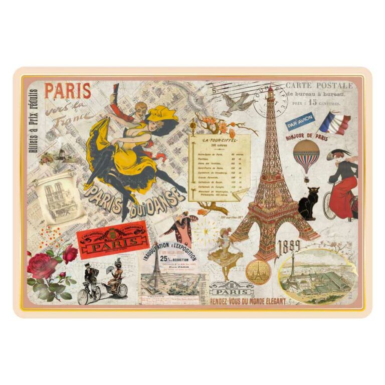 Carte Postale Paris Collage Souvenir coins ronds