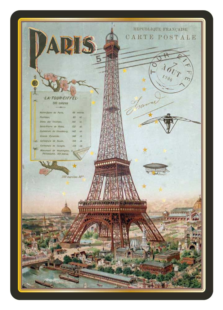 Carte Postale Paris Souvenir - Paris Tour Eiffel 1900 CPD O97