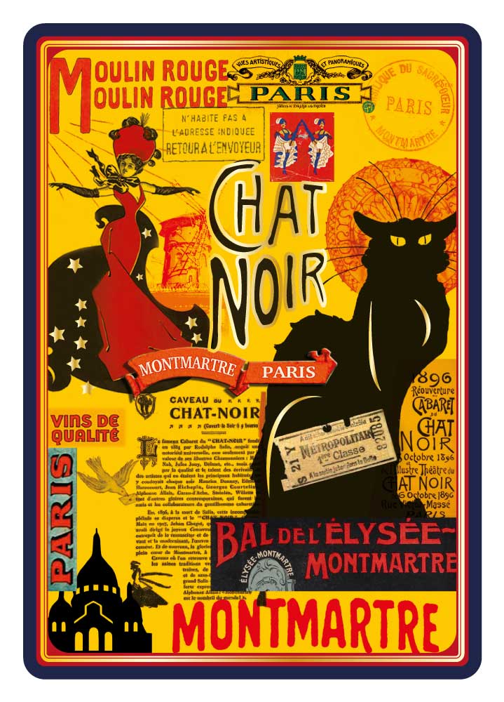 Carte Postale Paris Souvenir - Paris Le Chat Noir Montmartre CPD O45