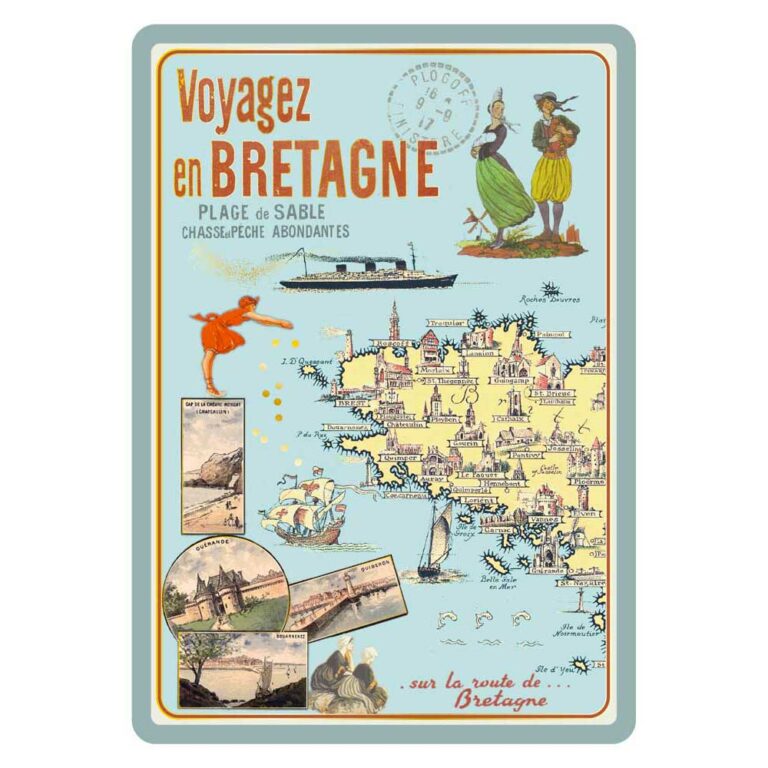 Carte Postale Vintage Bretagne - Édition Collector Dorure à Chaud