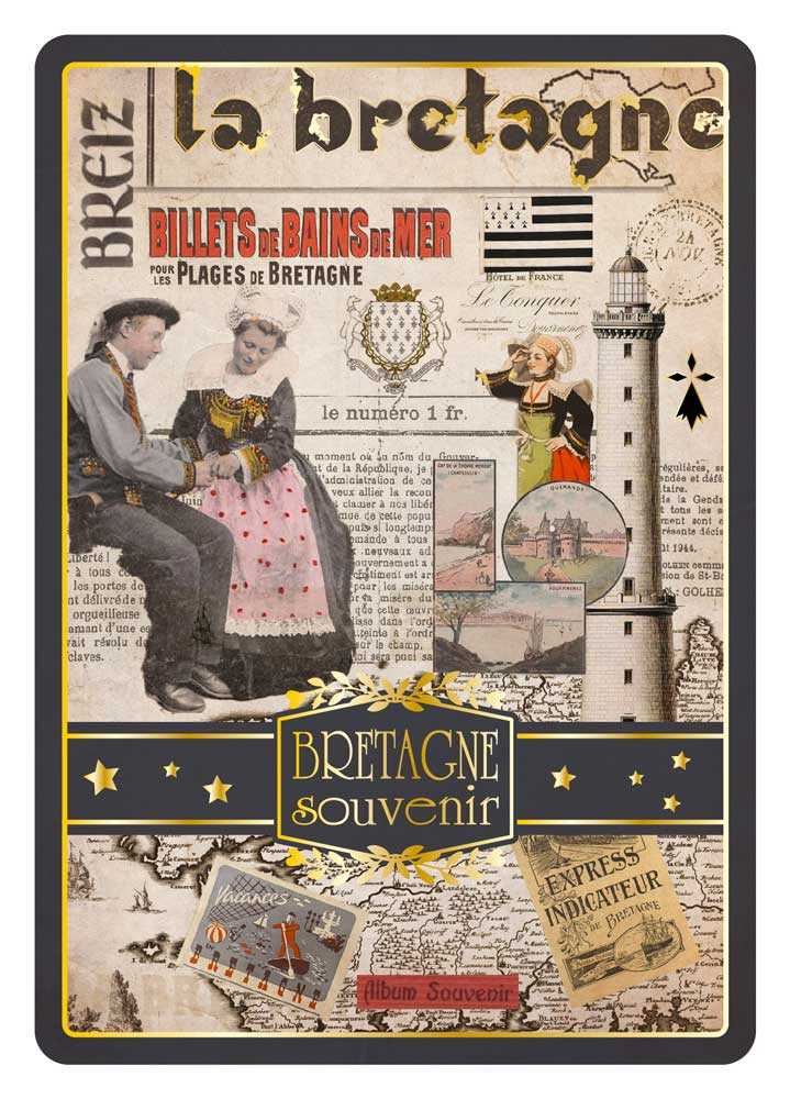 Cartes Postales Bretagne Souvenir - Collage souvenir CBD 006