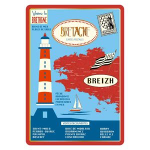 Carte postale Bretagne vintage dorure à chaud