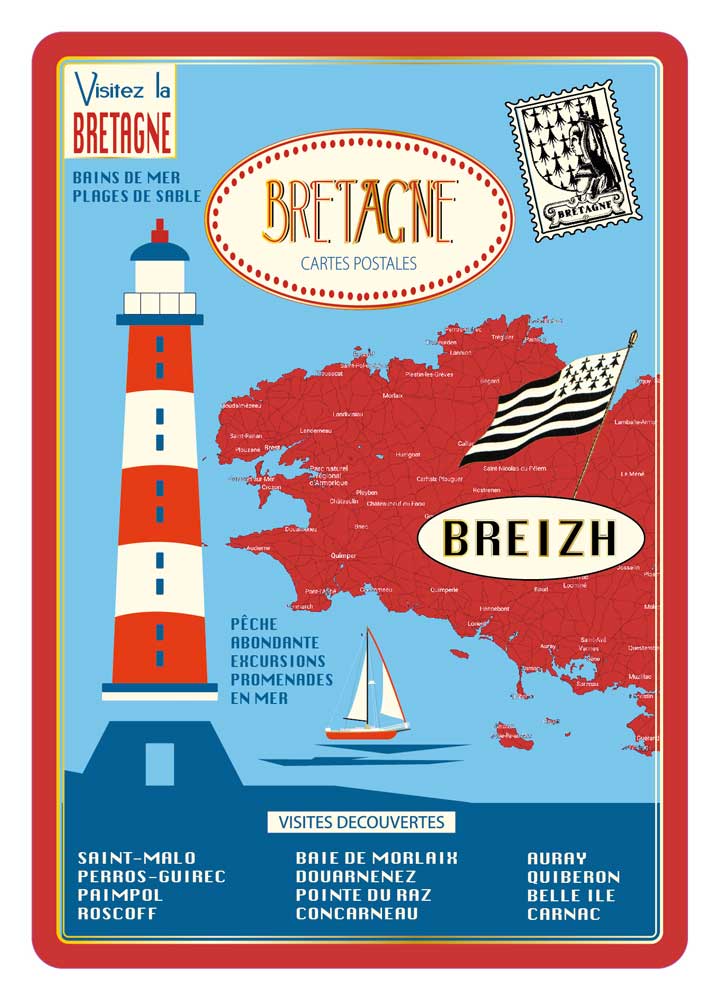 Cartes Postales Bretagne Souvenir - Visitez la Bretagne CBD 018