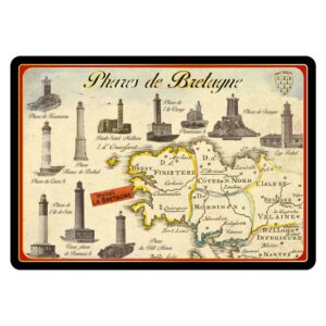 Carte Postale Les phares de Bretagne dorure à chaud