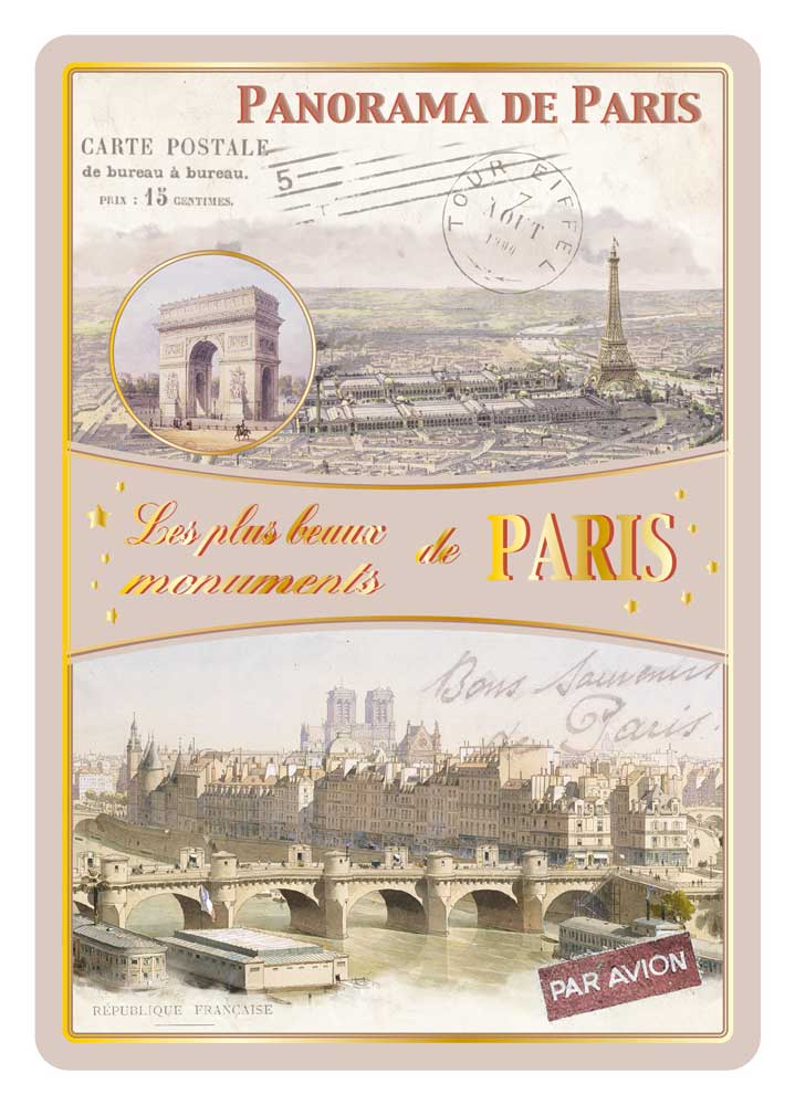 Carte Postale Paris Souvenir - Les Plus Beaux Monuments de Paris CPD O50
