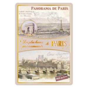 Carte Postale Panorama de Paris dorure à chaud