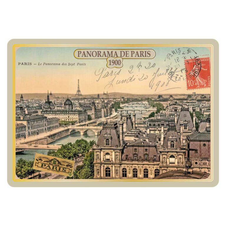 Carte Postale Paris Panorama des sept ponts - Dorure à Chaud