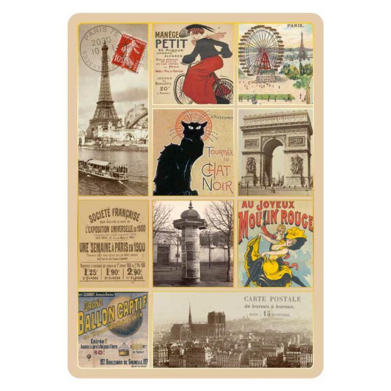 Carte Postale Paris en Mosaïque - Le Chat Noir