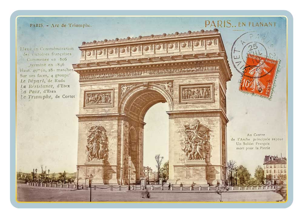 Carte Postale Paris Souvenir - Paris Arc de Triomphe CPD 061