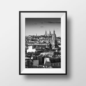 Tirage Photo Paris - Les Toits et Le Sacré Coeur Image en noir et blanc