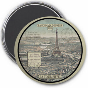 Magnet Paris vintage – Panorama de Paris 1900 • La Tour Eiffel