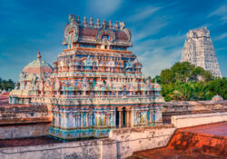 Photo Srirangam Gopuram Couleur Photo Srirangam Gopuram Couleur
