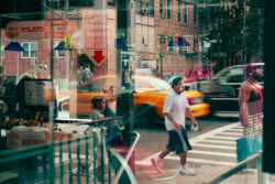 New-York Street shot reflection New-York Street shot reflection